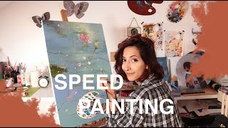 SPEED PAINTING flores en un estanque a óleo (casi sale mal) | Celia Gallego