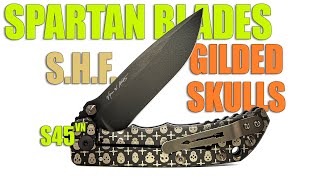 SPARTAN HARSEY FOLDER S.H.F. S45VN GILDED SKULLS