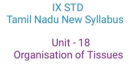 IX Std Science Unit 18 Organisation of Tissues Part 1