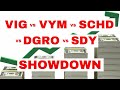 Which dividend growth etf is best top 5 compared vig  vym  sc dgro  sdy