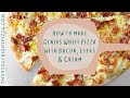 White Pizza with Leeks, Bacon, and Cream from ThursdayNightPizza.com