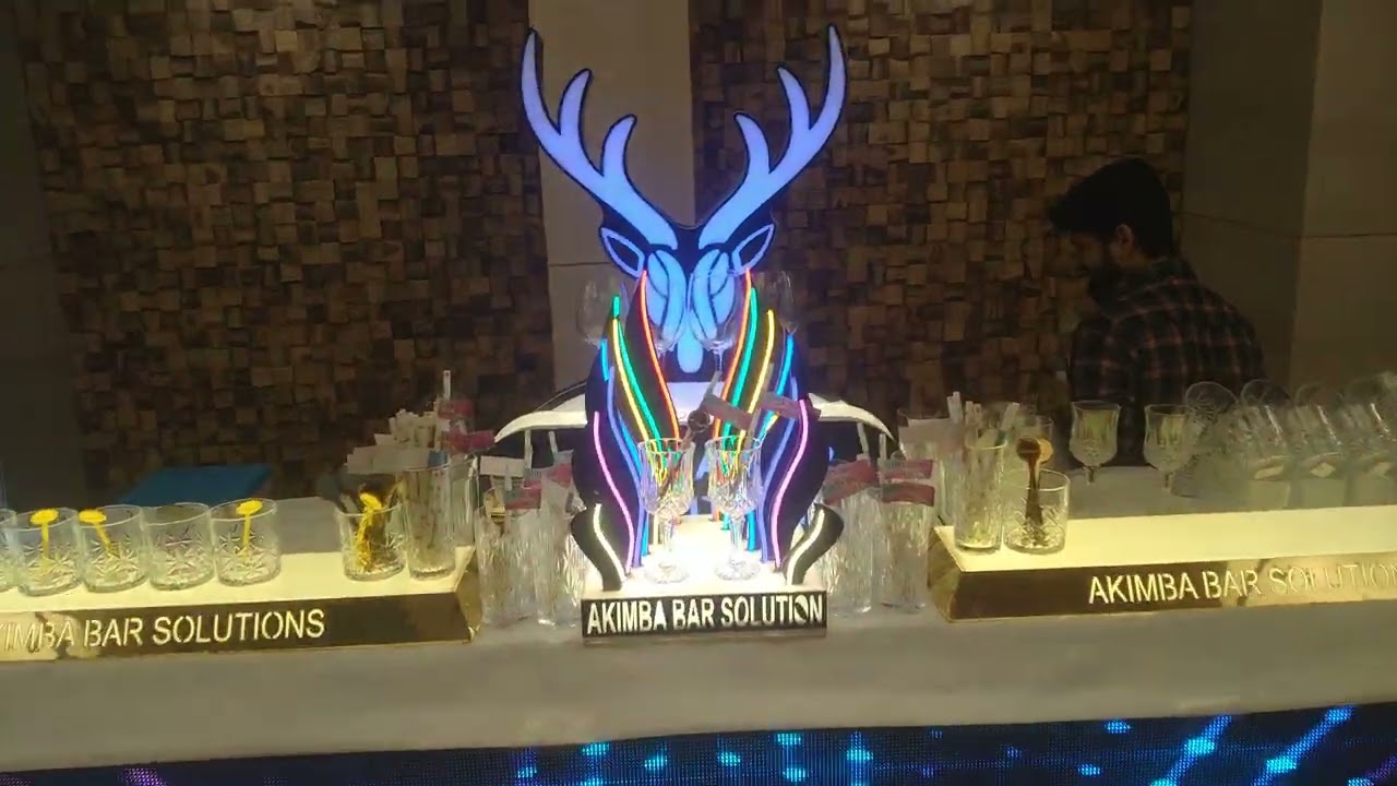 BAR Counter with LED Wall 