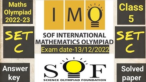 IMO Class 5 Set-C Solution/Answer key#olympiads #sof #imo #maths #math #class5 #class5maths #nso
