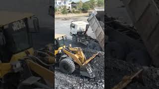 Dump trucks flying and Wheels loader Working #viral #fypシ #truck #dumptruck #shortvideo