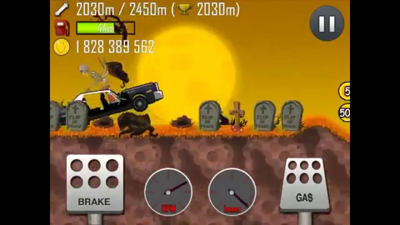 Hill Climb Racing Fully Upgraded Police Car on Haunted! HD