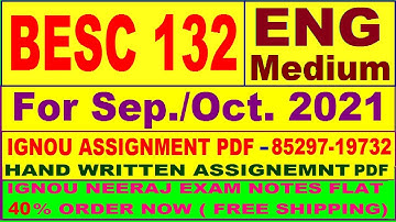 besc 132 solved assignment 2020-21 / BESC 132 solved assignment in English  / besc 132 in english