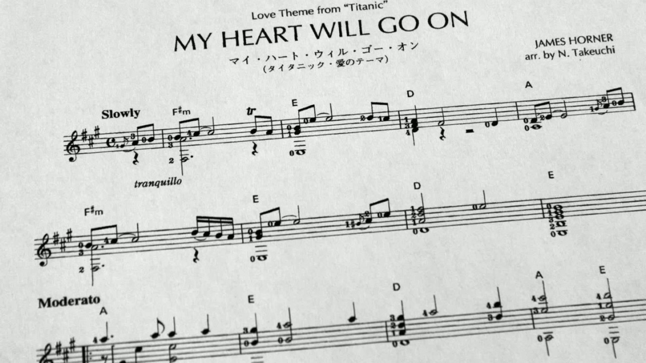 My Heart Will Go On James Horner Arr Noriyasu Takeuchi Classic Guitar Youtube