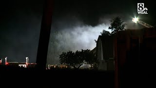 Crews battle Lancaster County barn fire
