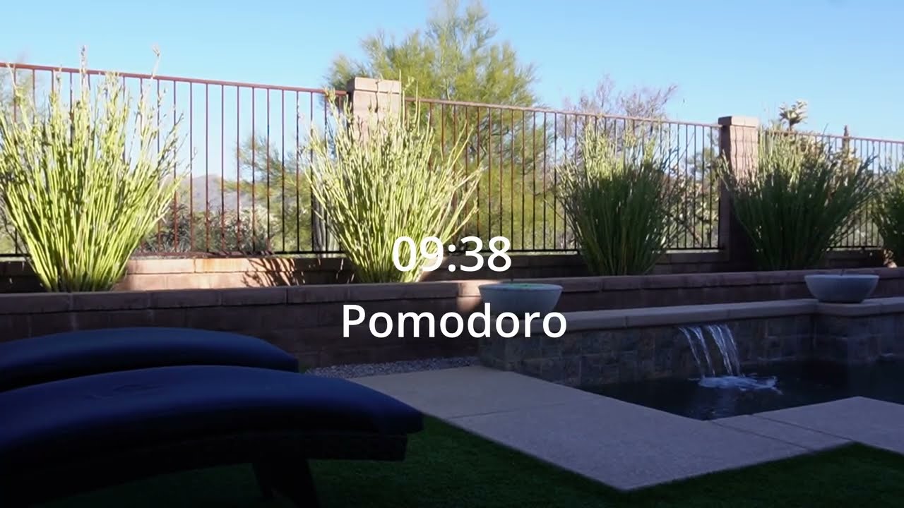 1-Hour Study With Me | Lofi 60–80 BPM | Laying by the Pool | Pomodoro 25/5