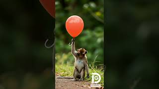 🎈🐒 Just hanging out with my favorite red balloon!