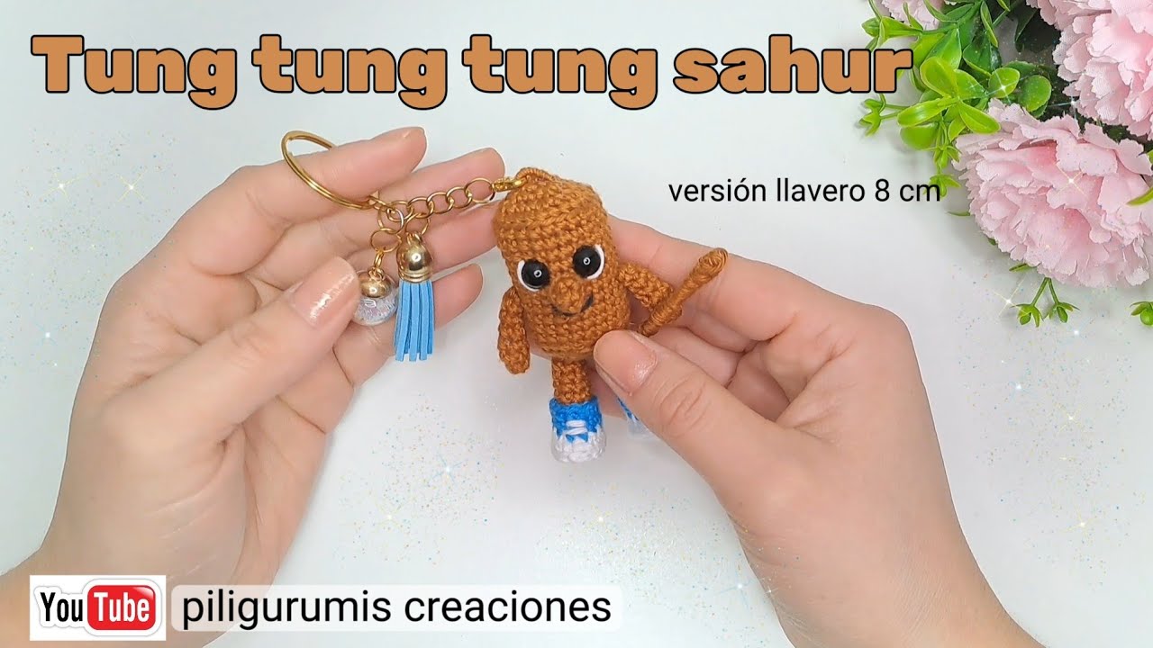 Tung tung sahur versión mini - llavero a crochet 