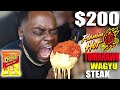 HOT CHEETOS WAGYU TOMAHAWK STEAK!!! (COST $200 DOLLARS) COOKING & RECIPE | BEAST MODE IN 4K