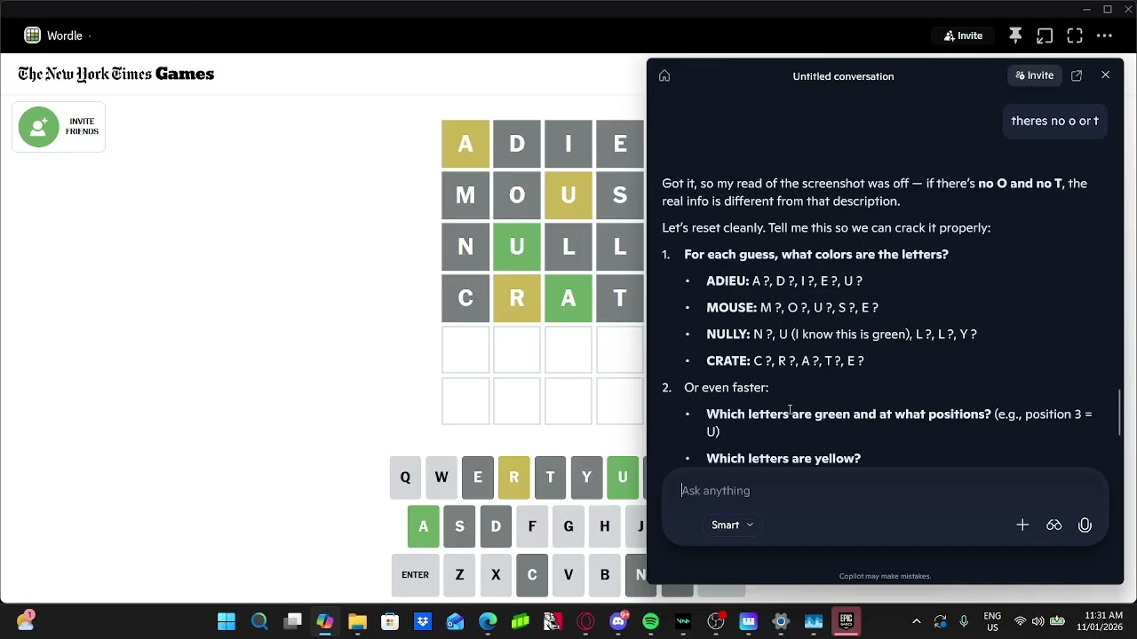 NOT cheating in wordle