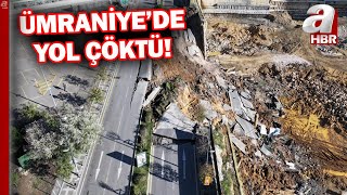İstanbulda Facianın Eşiğinden Dönüldü Ümraniyede Istinat Duvarı Yıkıldı, Yol Çöktü A Haber