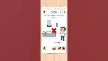 He wants some watermelon 🍉 juice. brain test all star IQ level 81 solutions