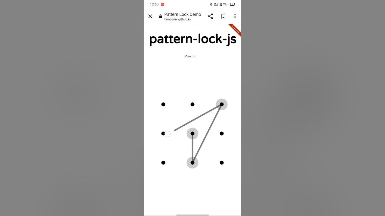 Star ⭐ mobile pattern lock YouTube short video . YouTube