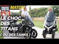 Match piaggio mp3 vs kymko cv3 550 le choc des titants    essai moto magazine