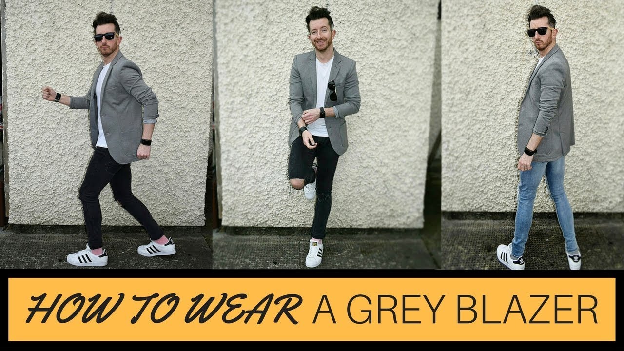 gray blazer with jeans