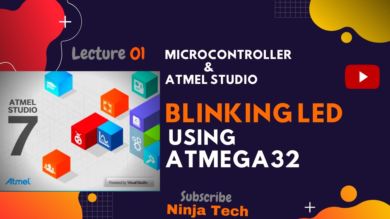 How to Blink LED Using Atmel Studio and  ATMEGA32   Microcontroller