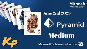 Microsoft Solitaire Collection - Daily Challenge - Pyramid Medium - June 2nd 2023 - 2023-06-02