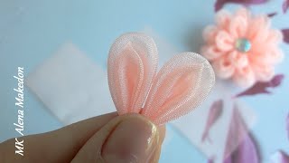 Берём ОРГАНЗУ и делаем самые красивые пышные цветы на заколке.  organza flowers