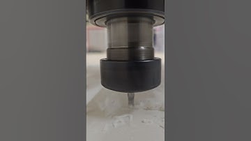 1/4" Oflute eatting some 3/4" white PVC. #cncprojects #cncsigns