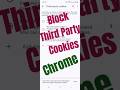 How to blocked Third Party cookies in Google Chrome? #shortsfeed