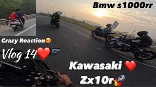 sunday ride 😍 kawasaki zx10r🚀 🆚 Bmw s1000rr / kankerkhera to midway mansurpur❤️