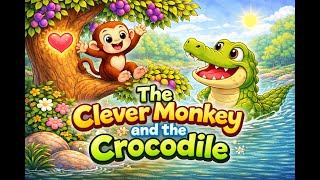 The Clever Monkey and the Crocodile 🐒🐊 | Kids Moral Story | Panchatantra Story in English