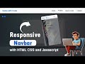 Responsive Navbar Tutorial using HTML, CSS & JavaScript | Mobile Friendly Navigation Bar