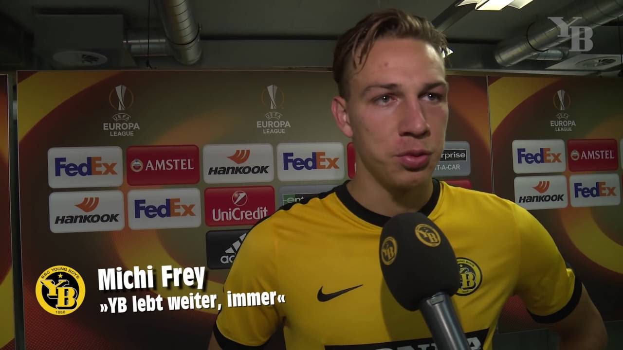 Yvon Mvogo und Michi Frey nach YB - Olympiakos (0:1)