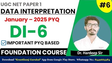 6. Data Interpretation | UGC-NET Paper 1 | Dr. Hardeep Sir #KrantikunjGurukul