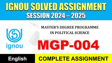 MGP 004 Solved Assignment 2025 || mgp - 004 solved assignment in English || Jan 2025 to Dec 2025