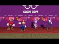 Mario Sonic At The Sochi 2014 Olympic Winter Games 4 Man Bobsleigh 45 Team Mario Red Purple 