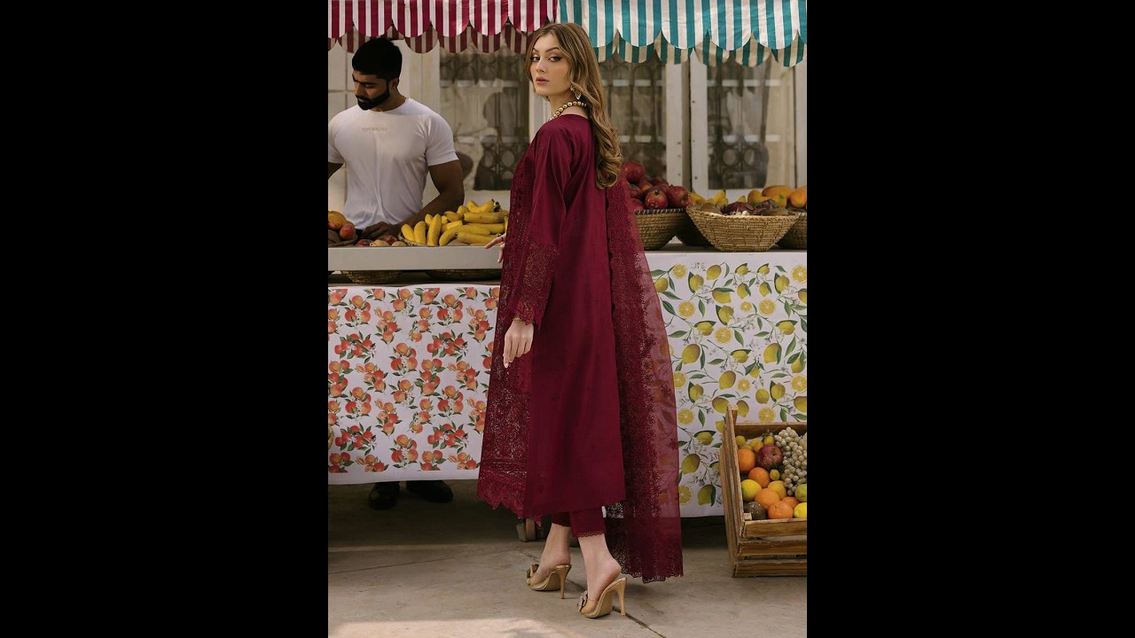 MAHA | Chikankari embriodered luxury cotton unstitced 3pc✓