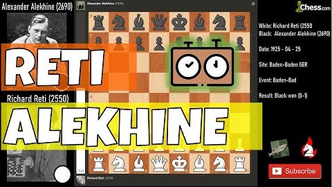 Richard Reti vs Alexander Alekhine analyzed by Stockfish | 1925