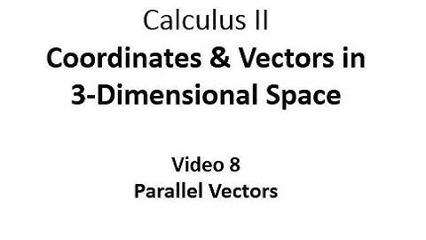 Parallel Vectors