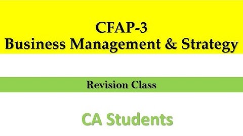CFAP 3 Business Management & Strategy by Sir Ashraf Rehman