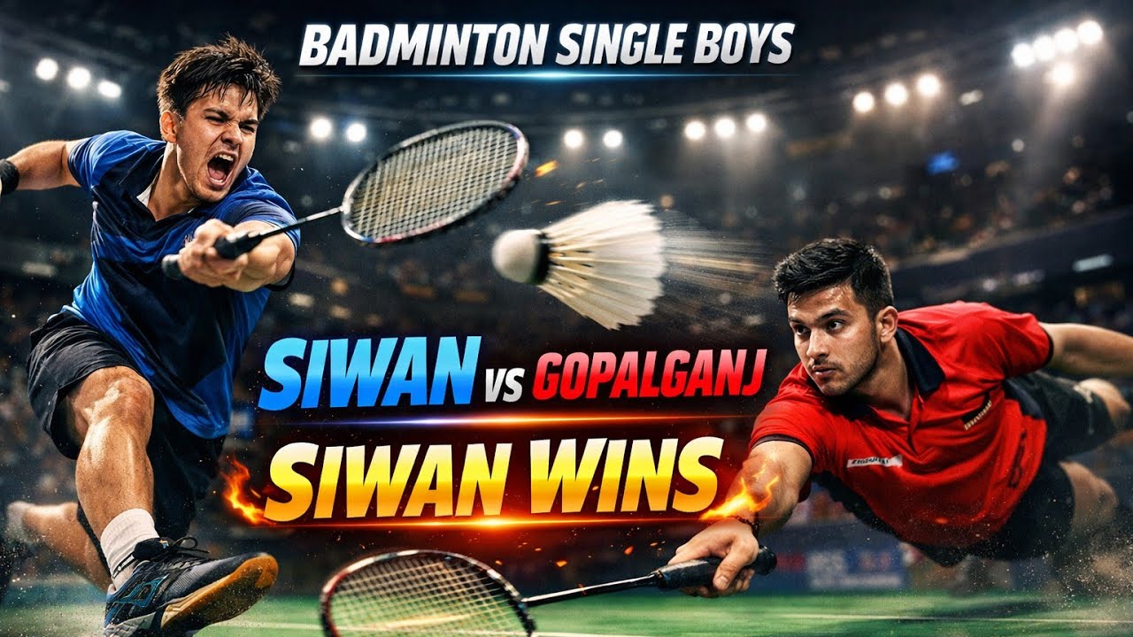 Epic Badminton Singles Match 🔥 Siwan vs Gopalganj | Single Boys | Siwan Wins