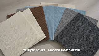 SHIPPING AVAILABLE 150pcs Off-White Peel Stick Carpet Squares 12x12 Inch Self Adhesive Floor