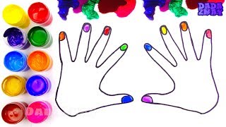 Считаем Пальцы на Руках и Изучаем Цвета | Учим цвета | Рисуем красками