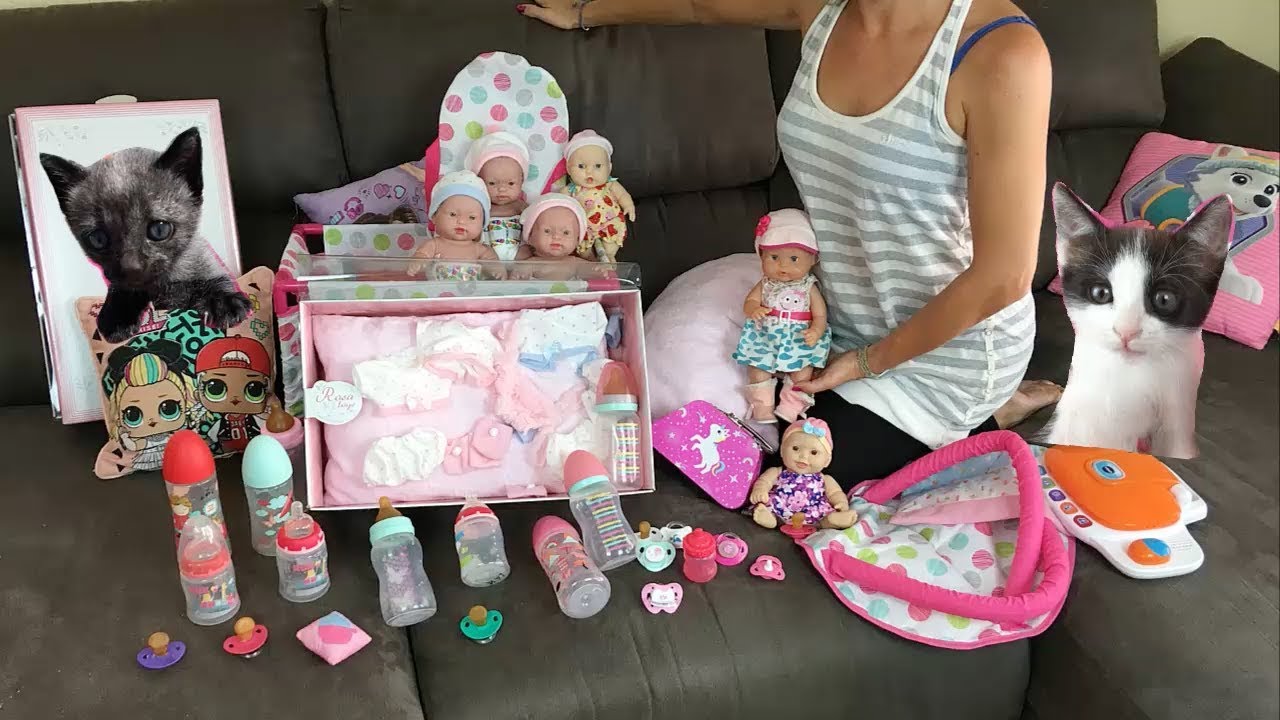 Lola y su mamá / 100 accesorios para bebé Nenuco de juguete y las nuevas  muñecas bebés trillizas 