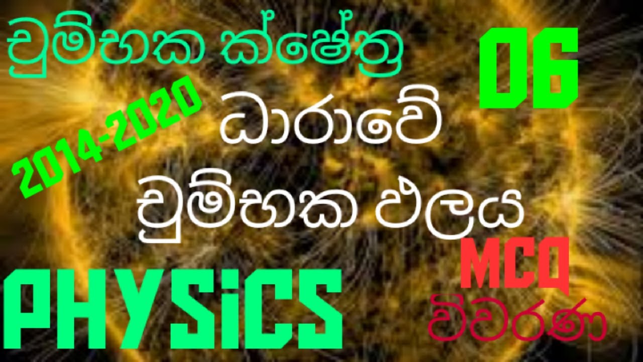Magnetic fields |Magnetic effect 06|Advanced level Physics |MCQ discussion in Sinhala
