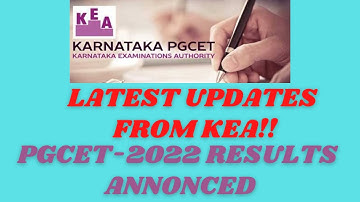 |Latest Updates from KEA!!|PGCET-2022 Results Announced|Check Your Results Online||
