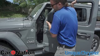 How to take the doors off a 2020 Jeep Wrangler TUTORIAL | Unique Chrysler Dodge Jeep Ram Burlington