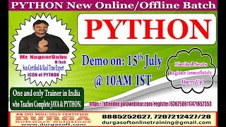 PYTHON Online Training in DURGASOFT