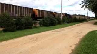 UP empty coal train with KCS goes through Grand Mound IA