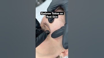 Learn Eyebrow Tattoo on Real Skin #pmubrows #shorts #featherbrows  #microbladingbrows #eyebrowtattoo