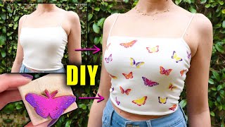 DIY GRAPHIC BUTTERFLY TOP (using rubber stamps) || Lucykiins screenshot 3