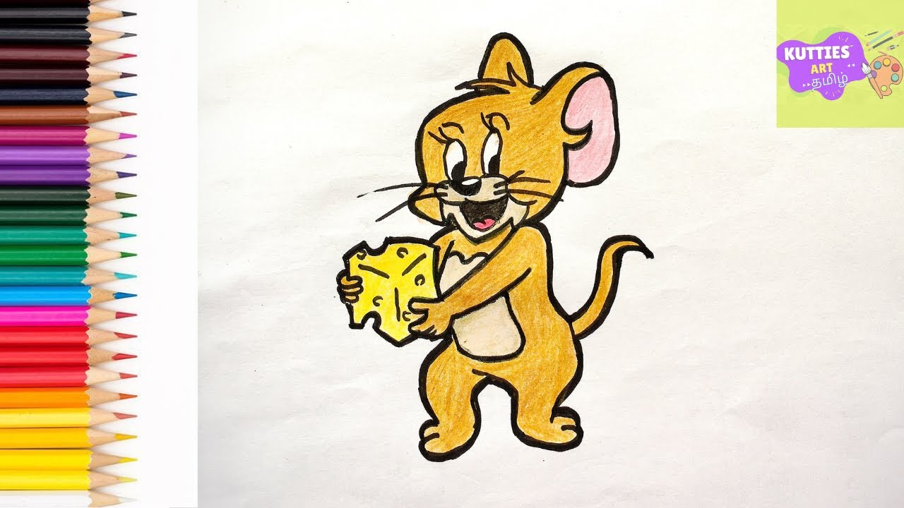 Jerry Rice Easy Drawing Jerry வரையலாம்/ easy jerry drawing with step by step instructions in ...